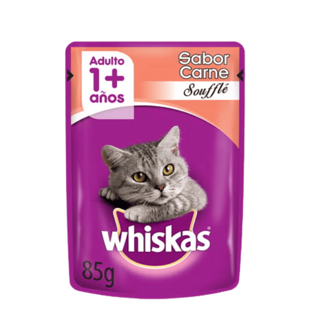 WHISKAS CARNE SOUFLE POUCH 85GR UD