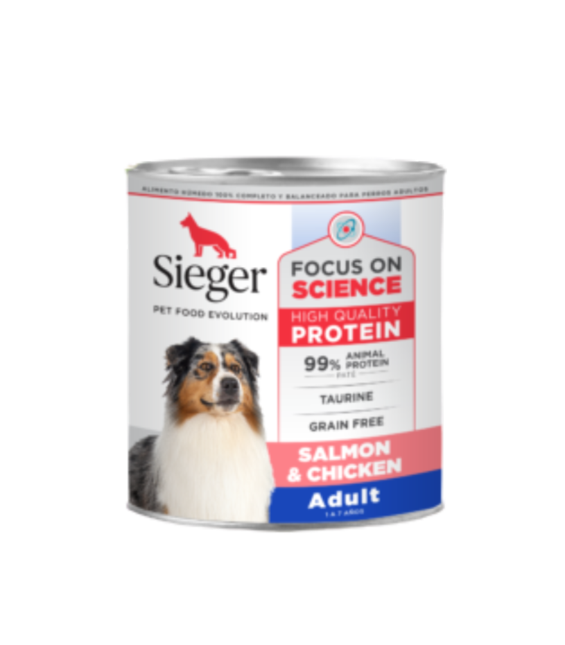 SIEGER PERRO ADULTO WET SALMON Y POLLO 340GR