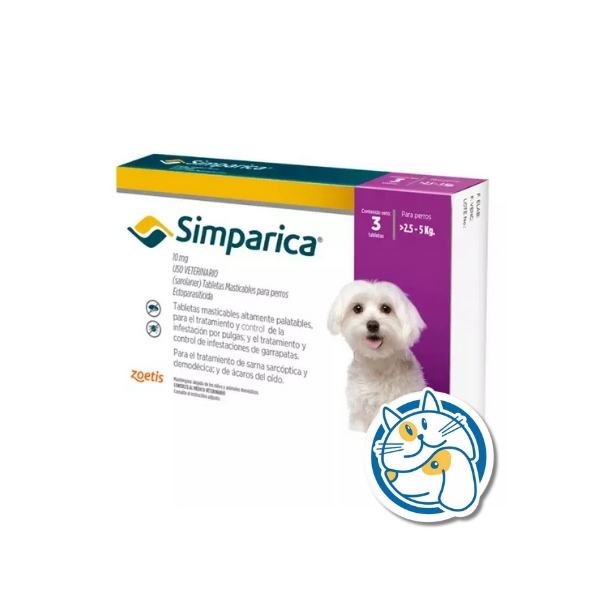 SIMPARICA TAB 10 MG (2,5 A 5 KG)