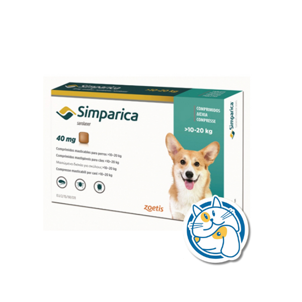 SIMPARICA TAB 40 MG (10 A 20 KG)
