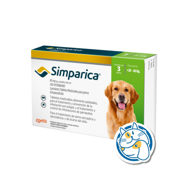 SIMPARICA TAB 80 MG (20 A 40 KG)