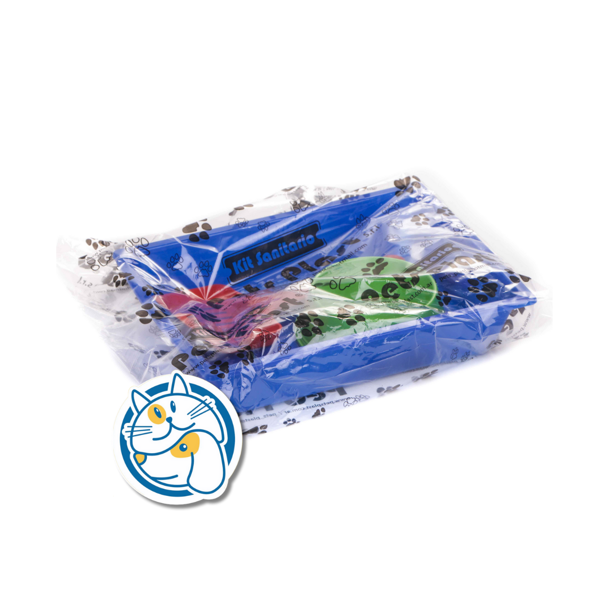 KSC-KIT SANITARIO CHICO (BANDEJA 35 CM X 27 CM X 7,5 CM -COMEDERO CHICO Y PALITA)