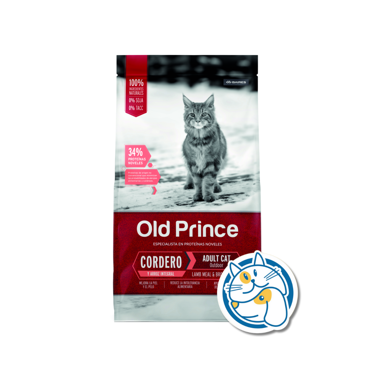OLD PRINCE NOVEL CORDERO Y ARROZ GATOS ADULTOS 3KG