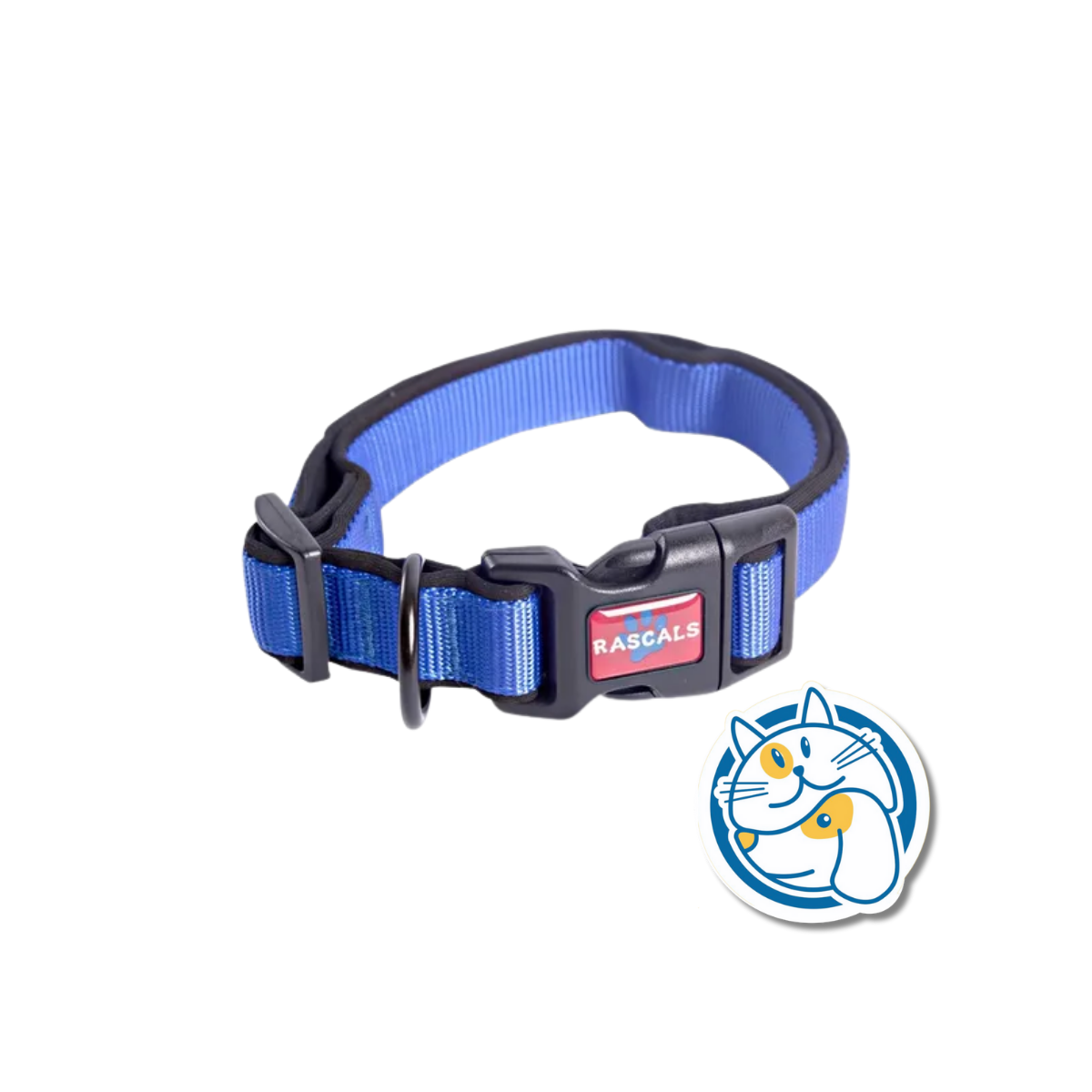 DOG COLLAR ACOLCHONADO SBR PREMIUM， COLOR AZUL, L: 2.5*41-66CM，1PC/TIE BACKCARD