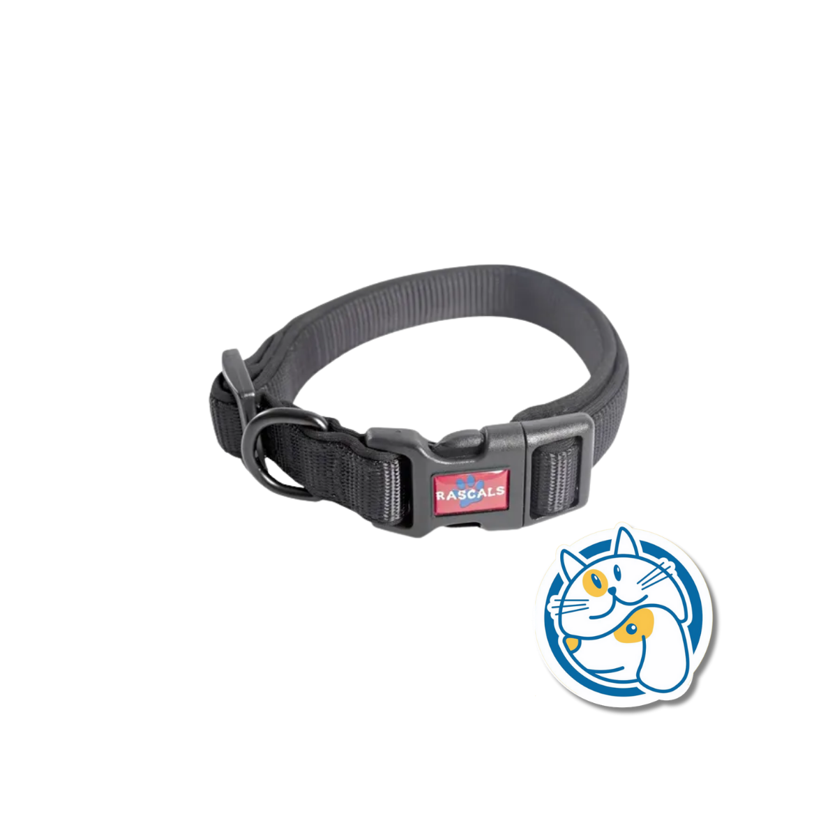 DOG COLLAR ACOLCHONADO SBR PREMIUM ， COLOR NEGRO，S:1.5*25,5-35CM，1PC/TIE BACKCARD