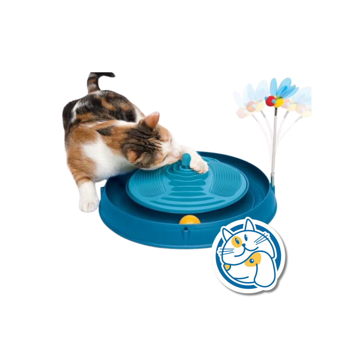 CATIT PLAY 3 EN 1 CIRCUIT BLUE CON MASAJEADOR