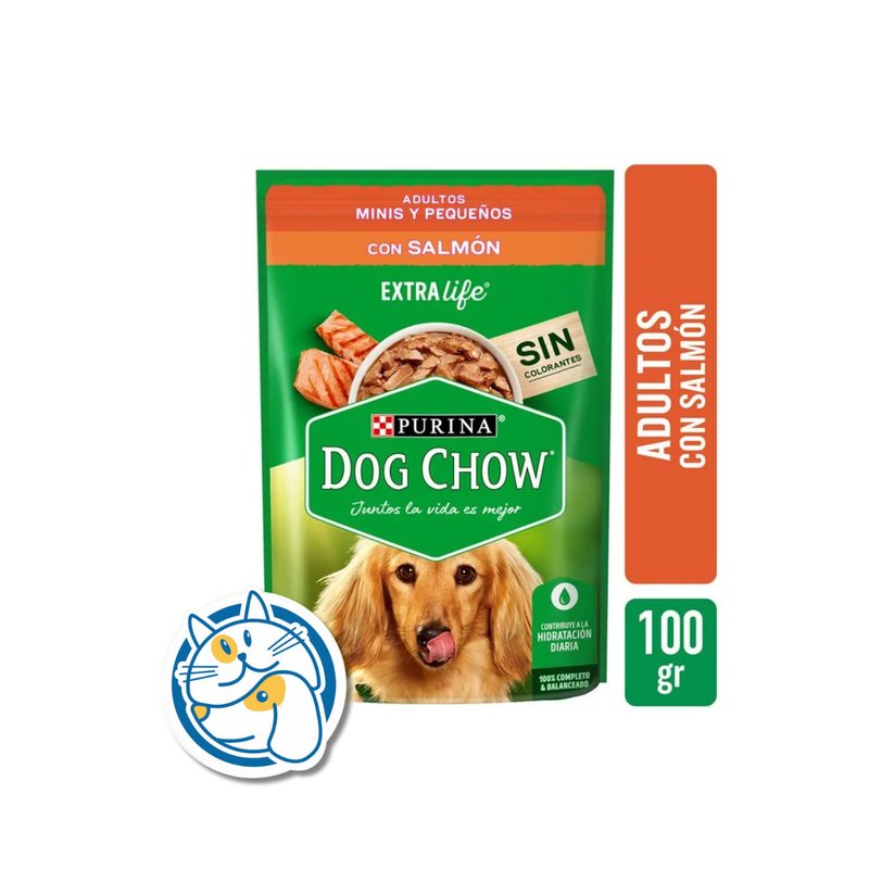 DOG CHOW ADULTO RZ PEQUEÑAS POUCH SALMON 100GR