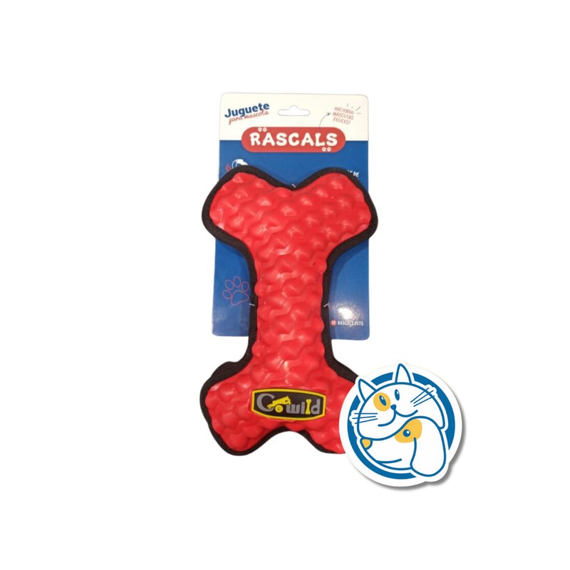 HUESO DE TPR Y TELA, COLOR ROJO, MEDIDA: 15,5X25,5CM, NO FTLATOS,1PC/HANGTAG - PESO: