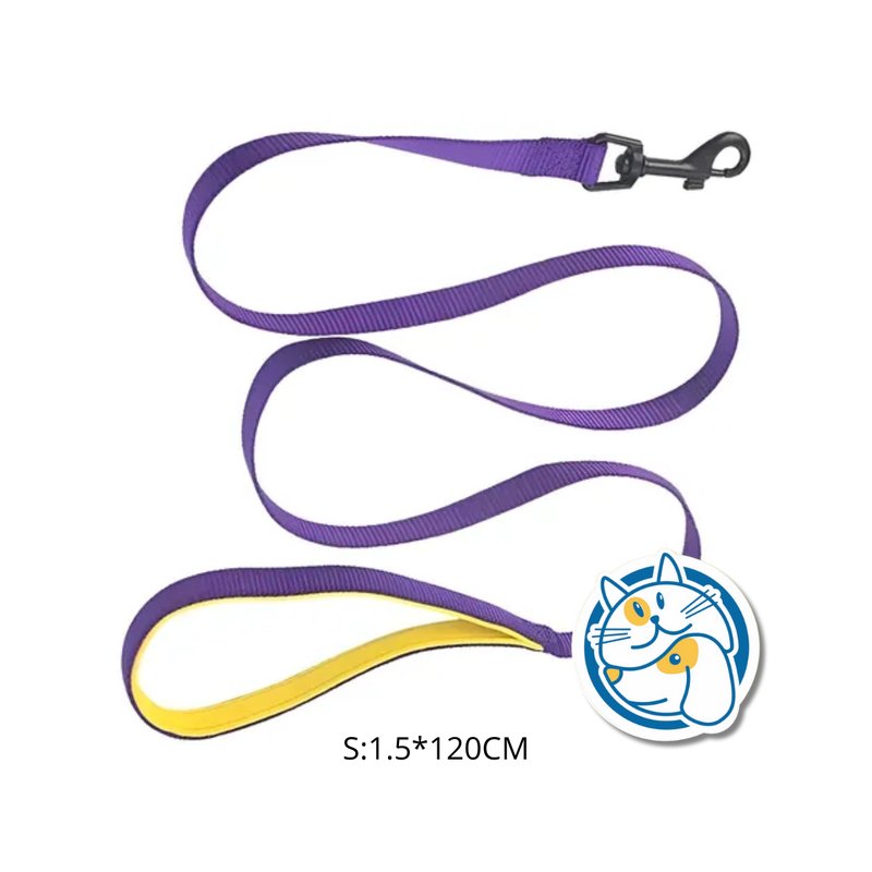 DOG CORREA ACOLCHONADA, COLOR VIOLETA，S:1.5*120CM ，1PC/TIE BACKCARD