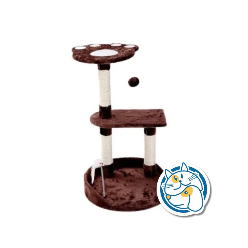 RASCADOR CAMA DE TRES NIVELES CON PELOTA COLGANTE 40*65 - 25011