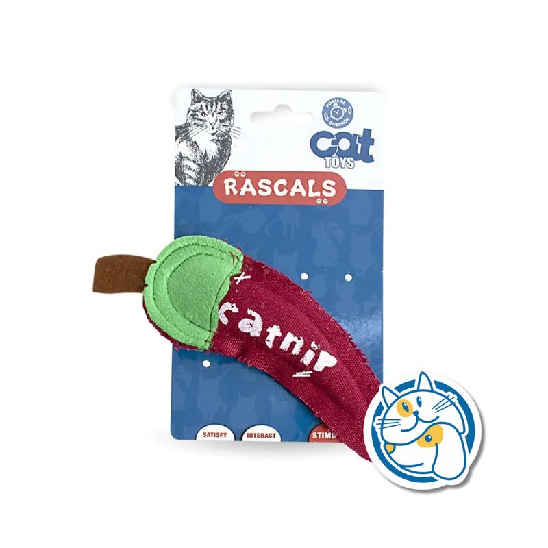 JUGUETE TIPO AJI CON HIERBA GATERA - TAMAÑO 19CM