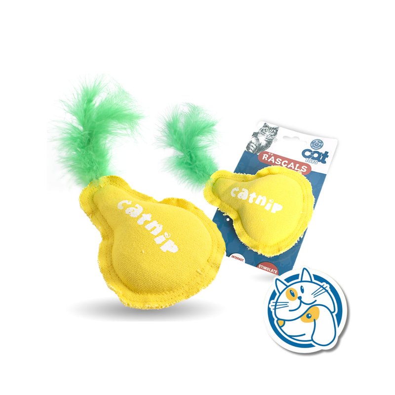 JUGUETE TIPO PERA CON HIERBA GATERA - TAMAÑO 24CM