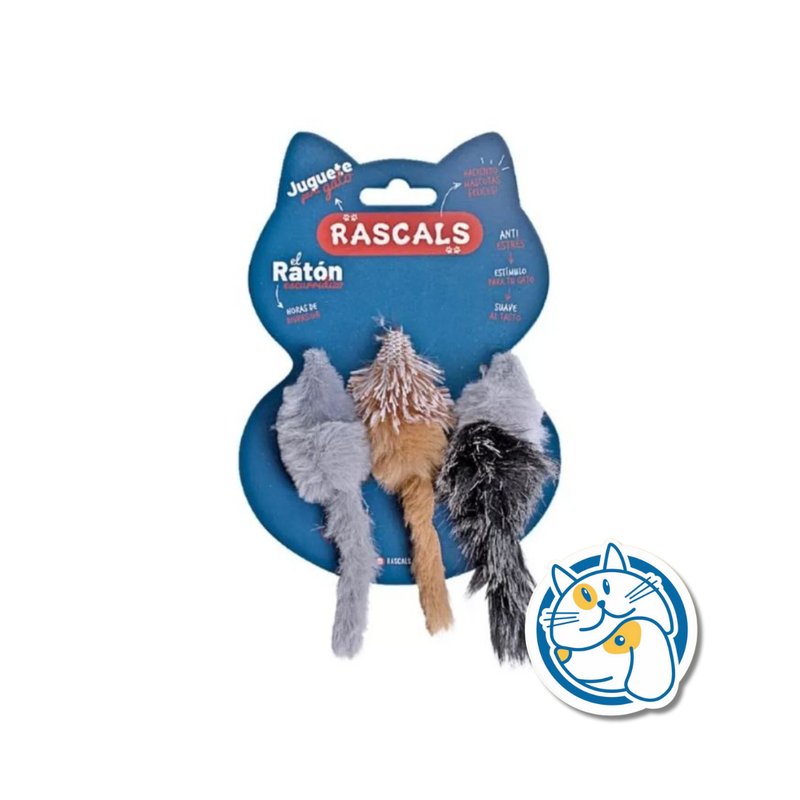SET 3 RATONCITOS PARA GATOS - COLORES SURTIDOS - MEDIDA: 3X12CM -