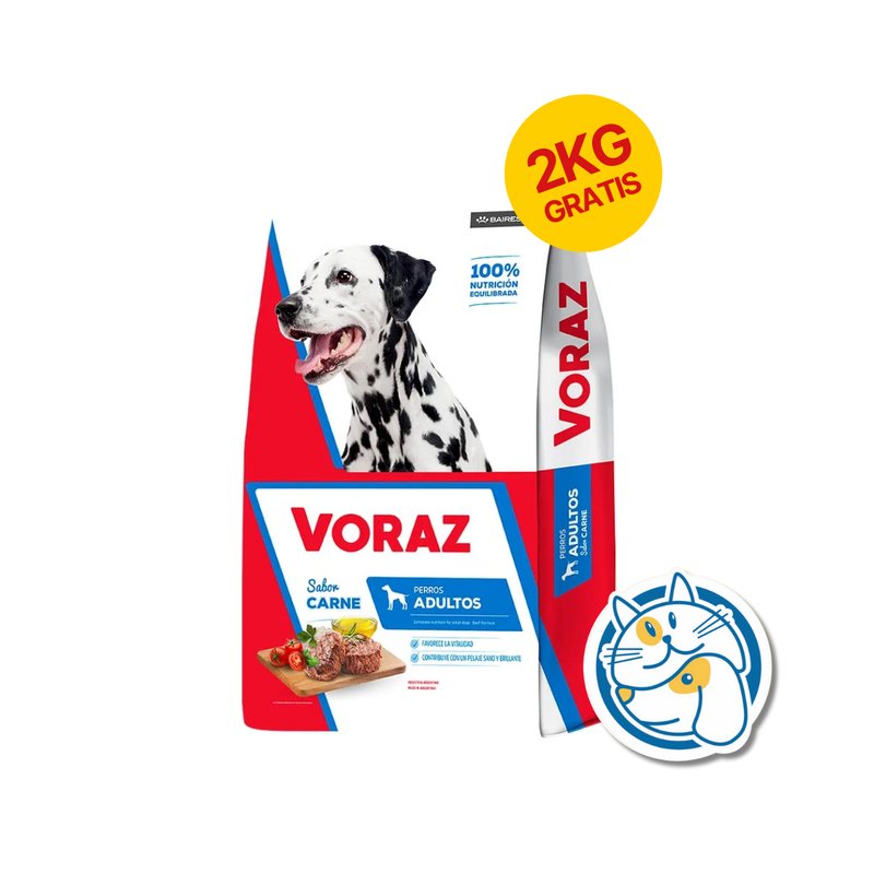 VORAZ ADULTO CARNE 20+2KG
