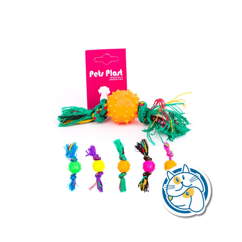 S1001 - PELOTA C PUAS DE GOMA SOGA ALPINA 8MM CON LARGO 30 CM