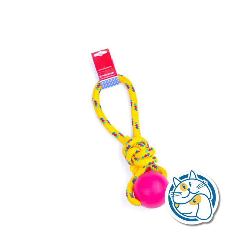 S405 - PELOTA DE GOMA GRANDE SOGA ALPINA 15MM CON LARGO 35 CM