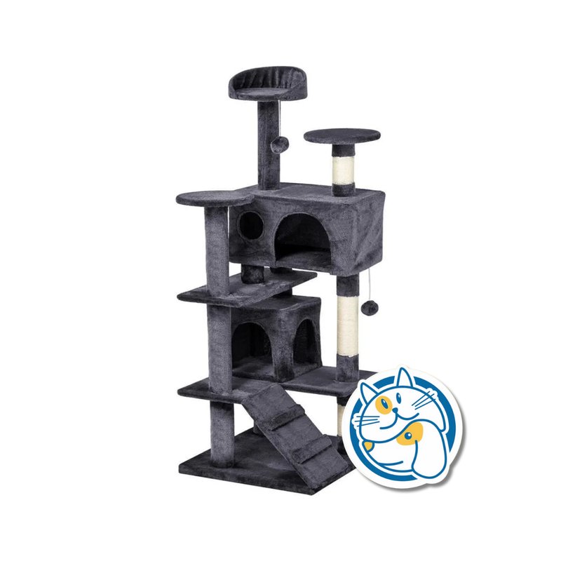 TORRE PARA GATOS GRIS OSCURO 48X48X132CM