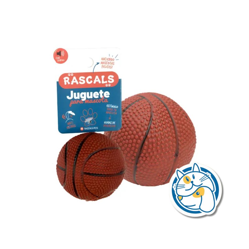 PELOTA BASQUET JUGUETE DE VINILO CON CHIFLE - COLOR: NARANJA - MEDIDA: 7,5CM - PESO: 40GR. -