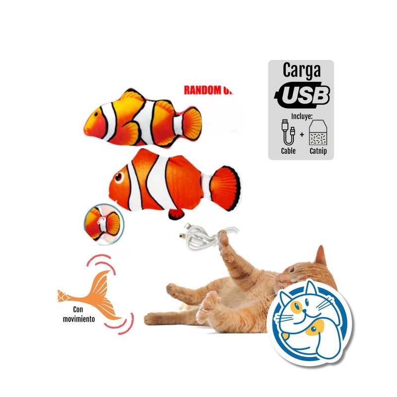 PEZ C/ MOVIMIENTO Y CATNIP CARGA USB 557 - 205