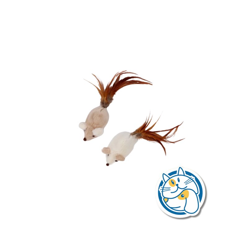 RATON DE TELA DOBLE SIN Y CON PLUMAS - 25097