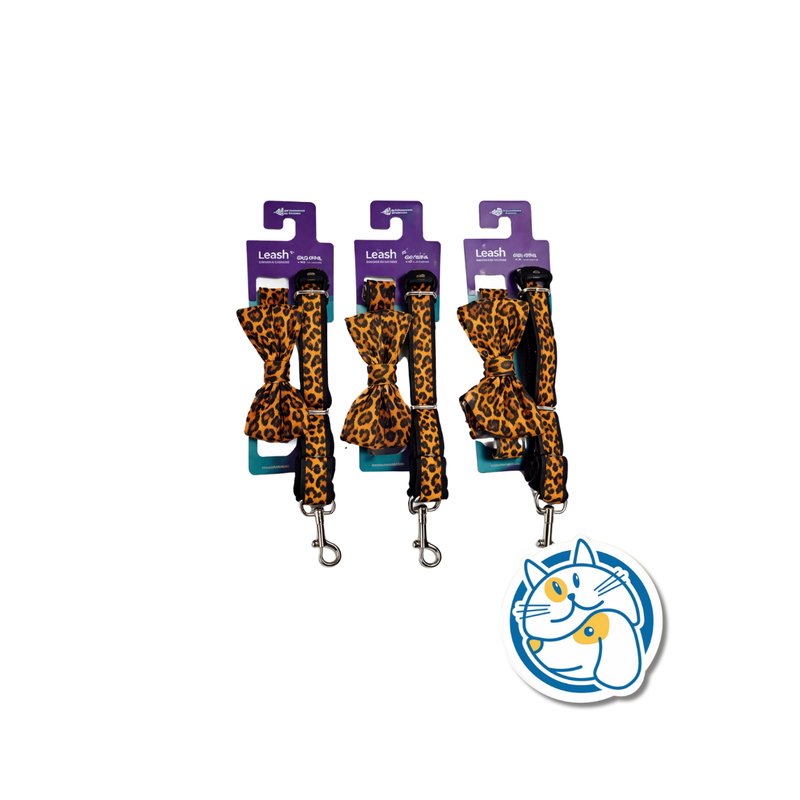 COLLAR MOÑO Y CORREA S ANIMAL PRINT