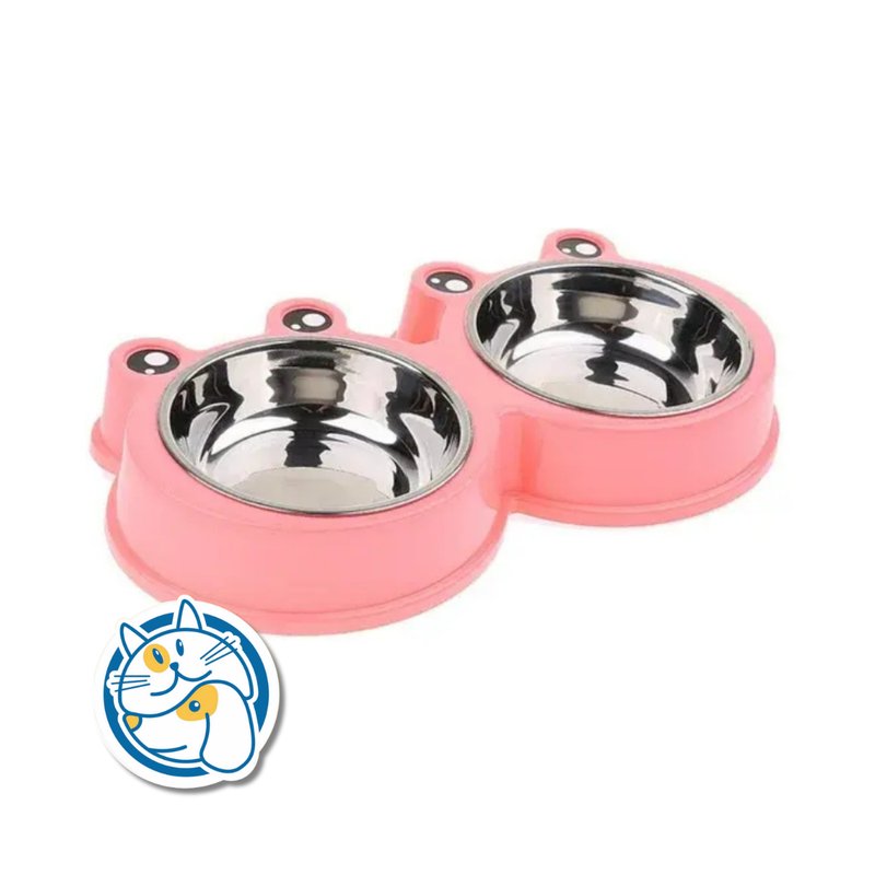 COMEDERO DOBLE ACERO INOX. C/OJOS 25645