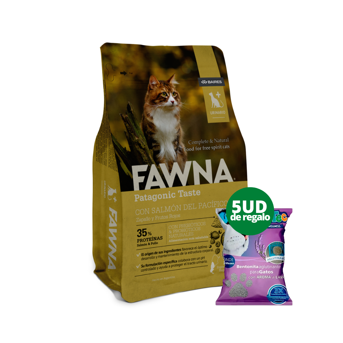 FAWNA GATOS URINARY 7,5KG + 5 ZOOTEC AGLUTINANTES LAVANDA 4KG