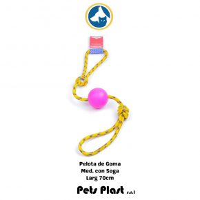 Pelota de Goma Med. con Soga.(PET PLAS)