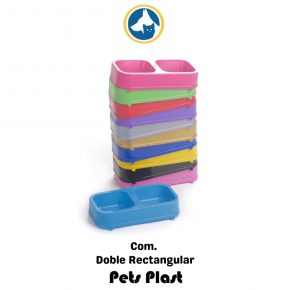 Comedero Doble Rectangular Pets Plast(PET PLAS)